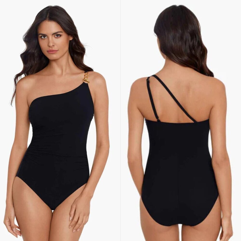New! Magicsuit Black Hyper Link Charlize One Piece Swimsuit 35146